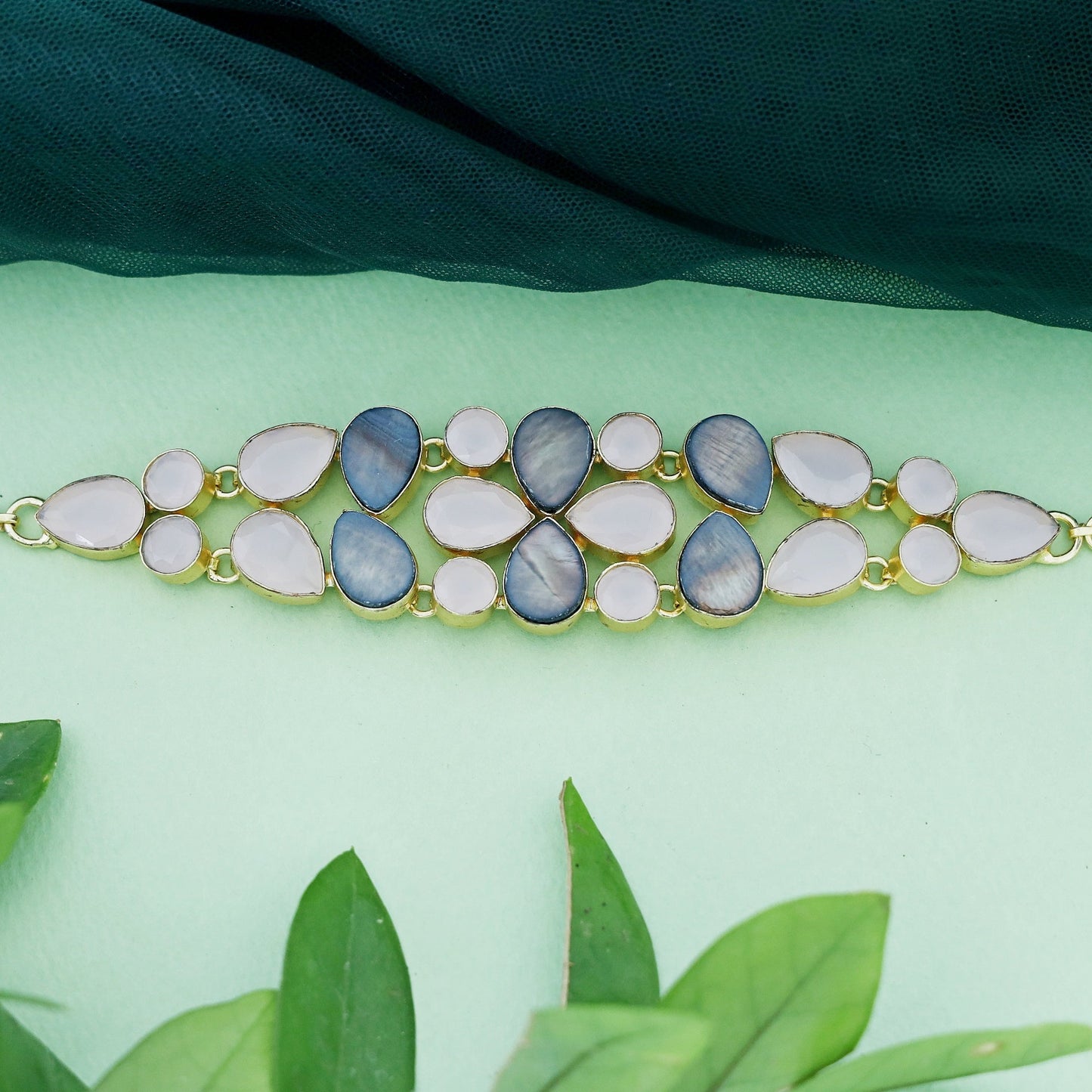 Blue and white Choker